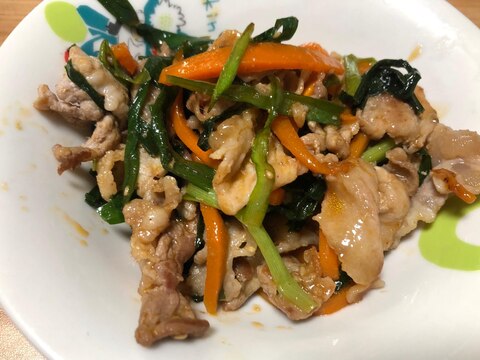 豚こま肉とニラの韓国風炒め